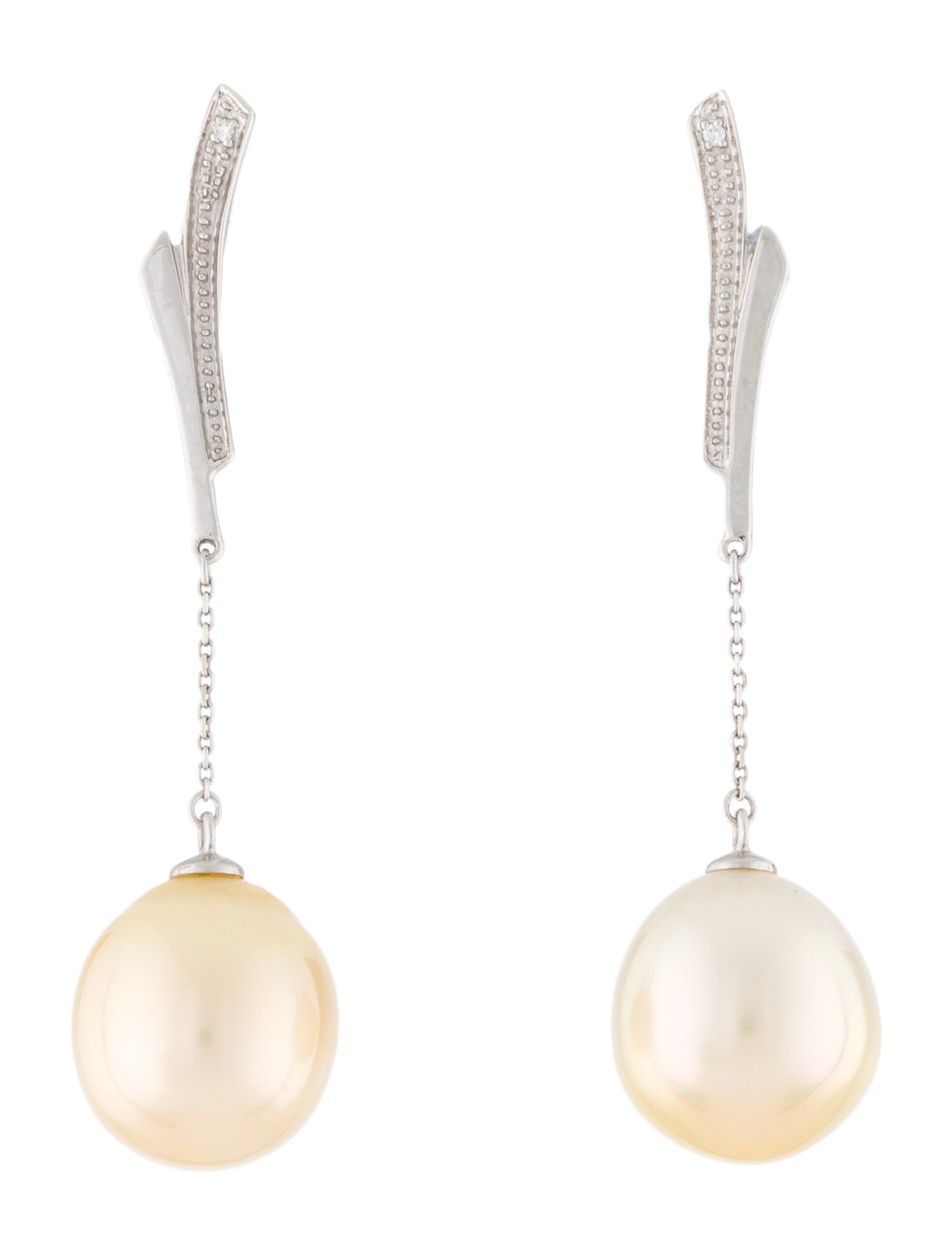 Earrings 18K Pearl & Diamond Drop