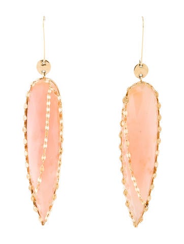 14K Pink Opal Earrings