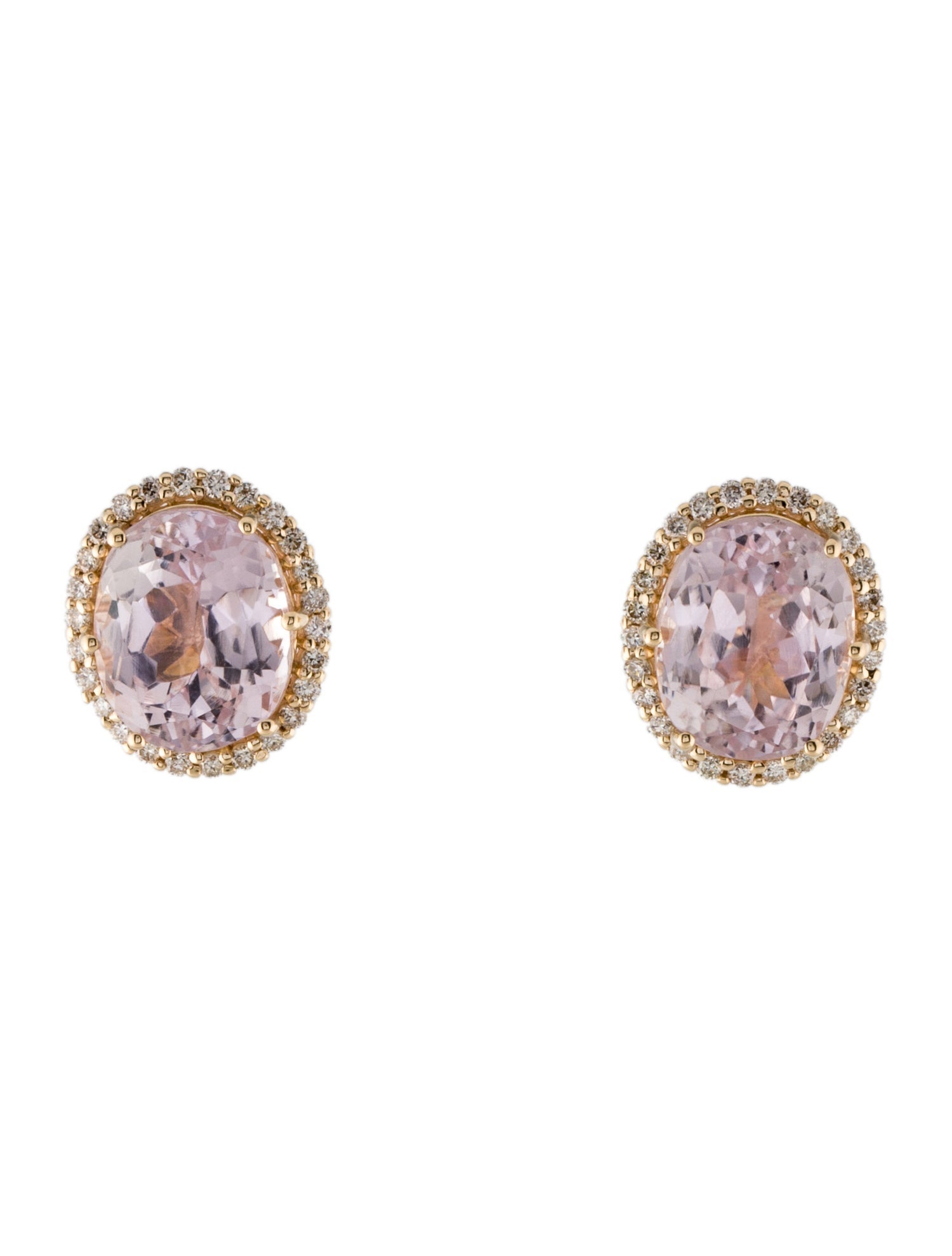 Earrings 14K 9.62ctw Kunzite & Diamond Stud Earrings