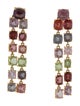 Earrings 18K 20.93ctw Spinel & Peridot Asymmetrical Drop Earrings