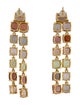 Earrings 18K 20.93ctw Spinel & Peridot Asymmetrical Drop Earrings