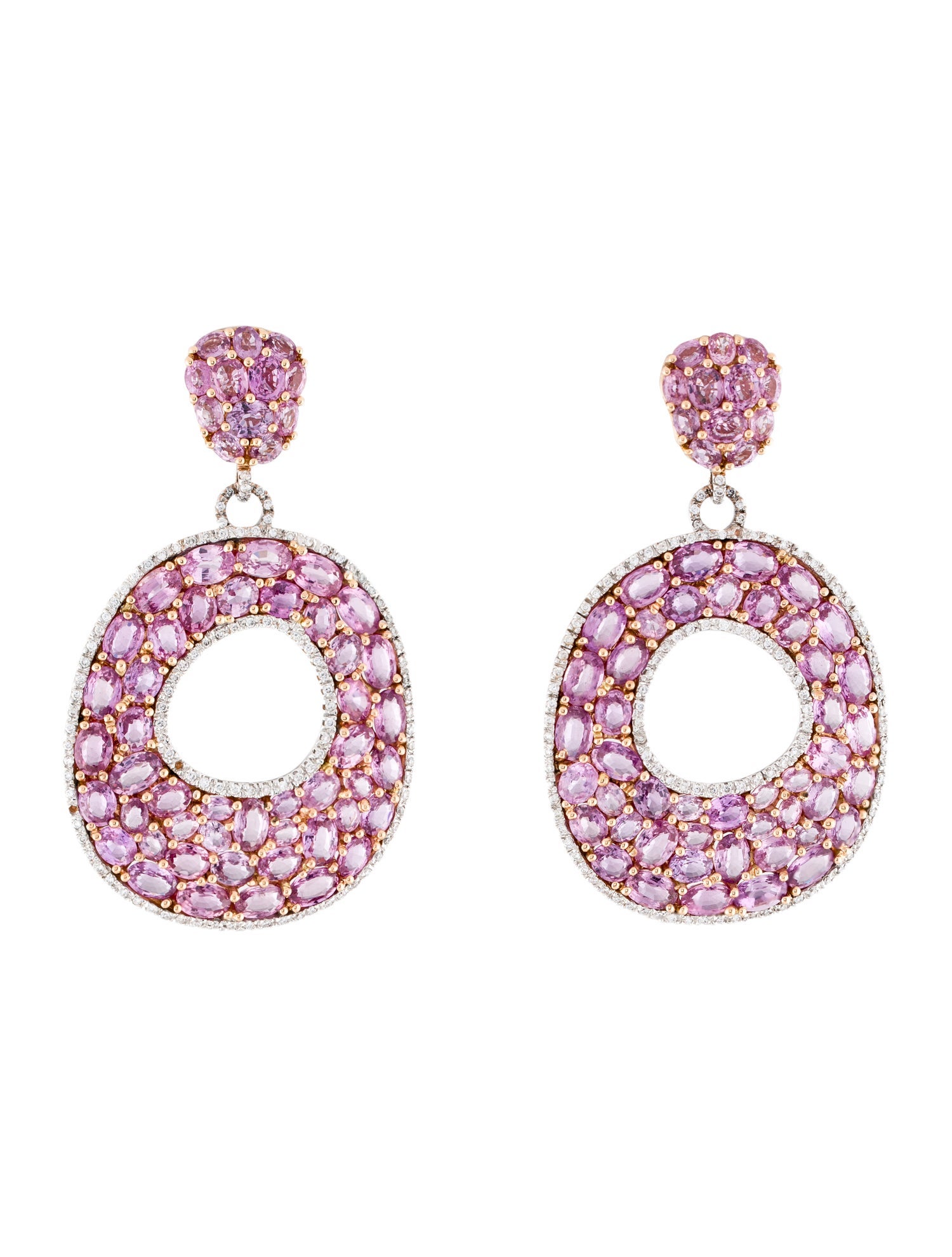 Earrings 18K Sapphire & Diamond Drop Earrings