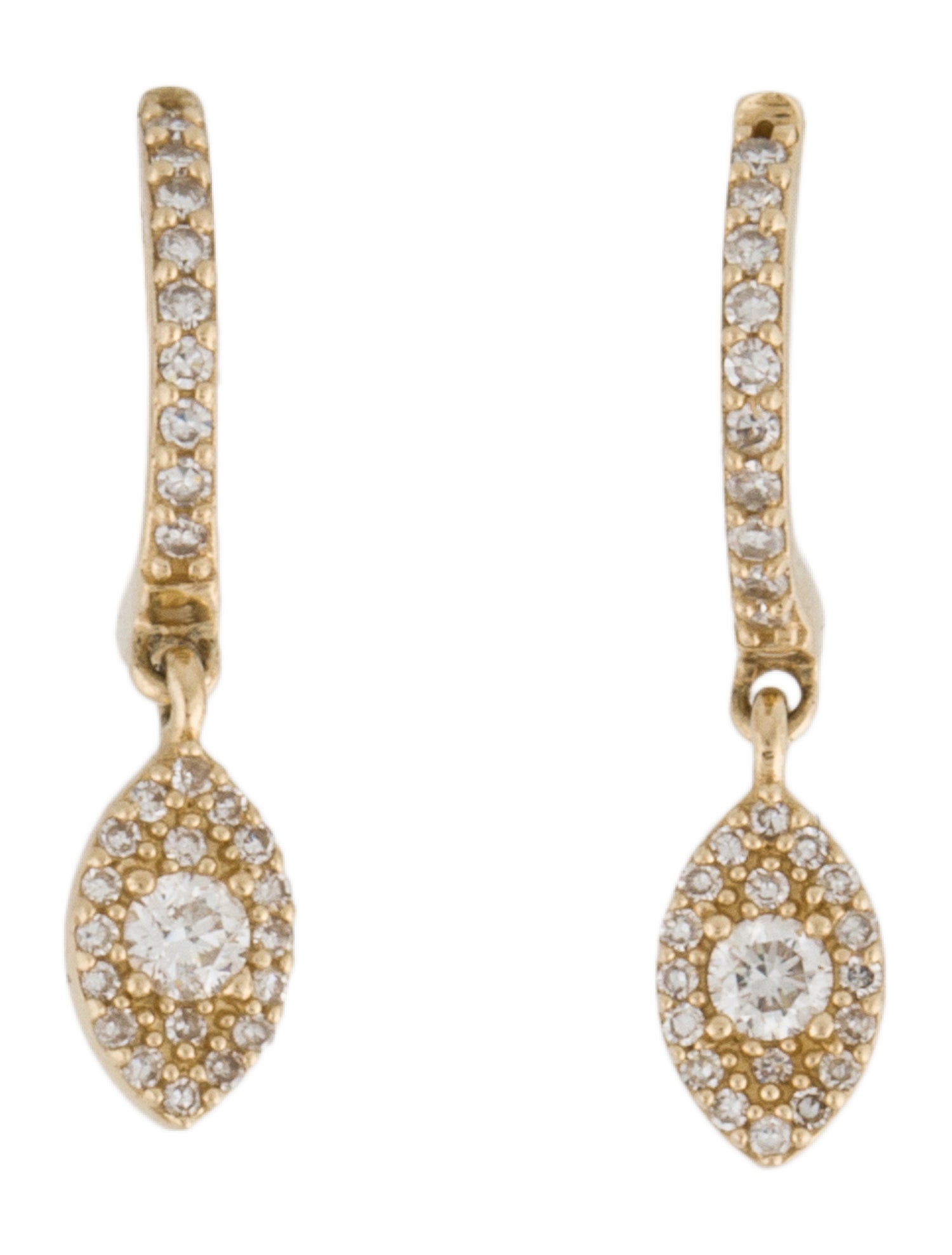 Earrings 14K Diamond Drop Huggie Earrings