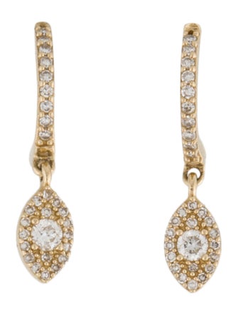 Earrings 14K Diamond Drop Huggie Earrings