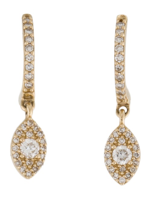 Earrings 14K Diamond Drop Huggie Earrings