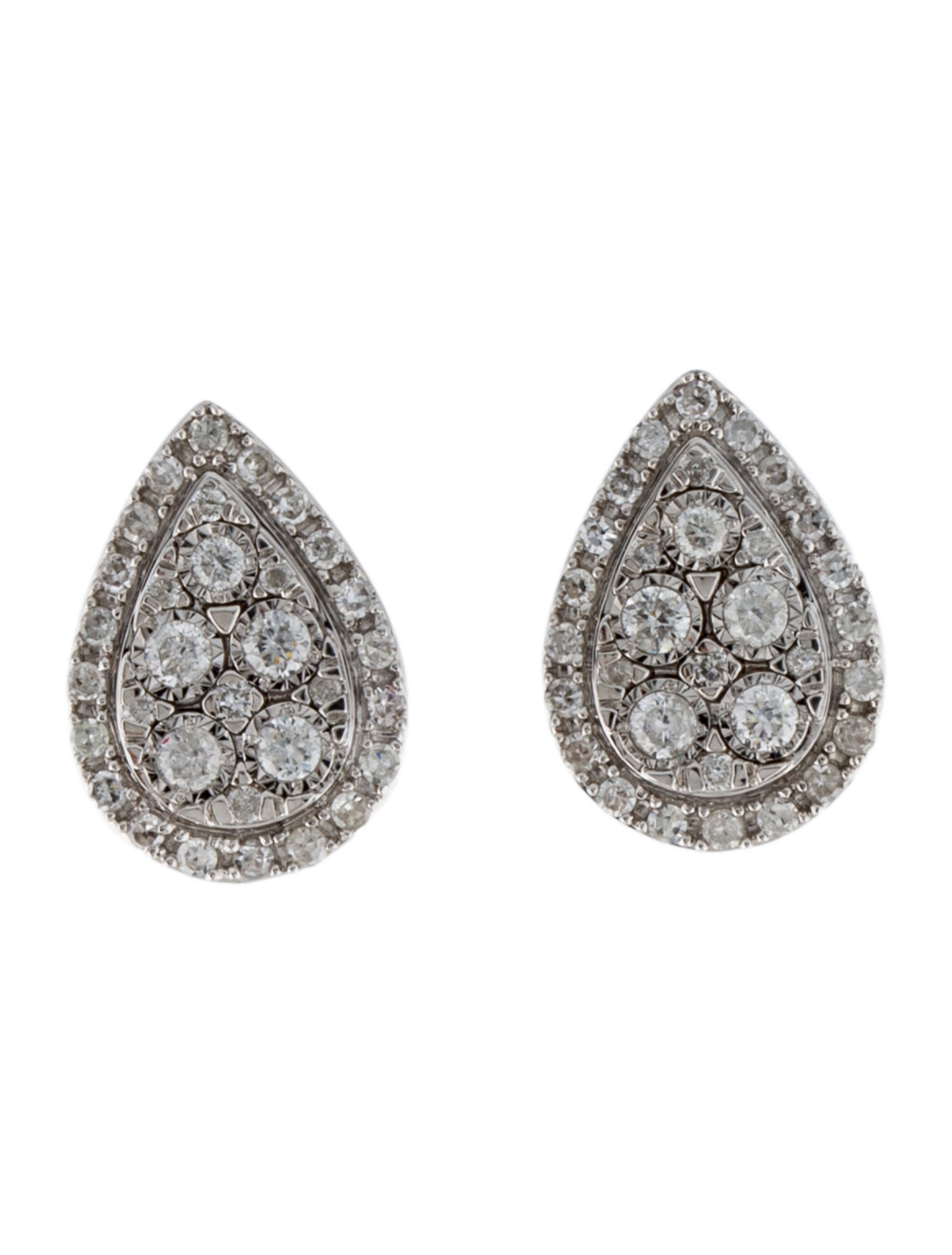 Earrings 14K Diamond Pear Stud Earrings