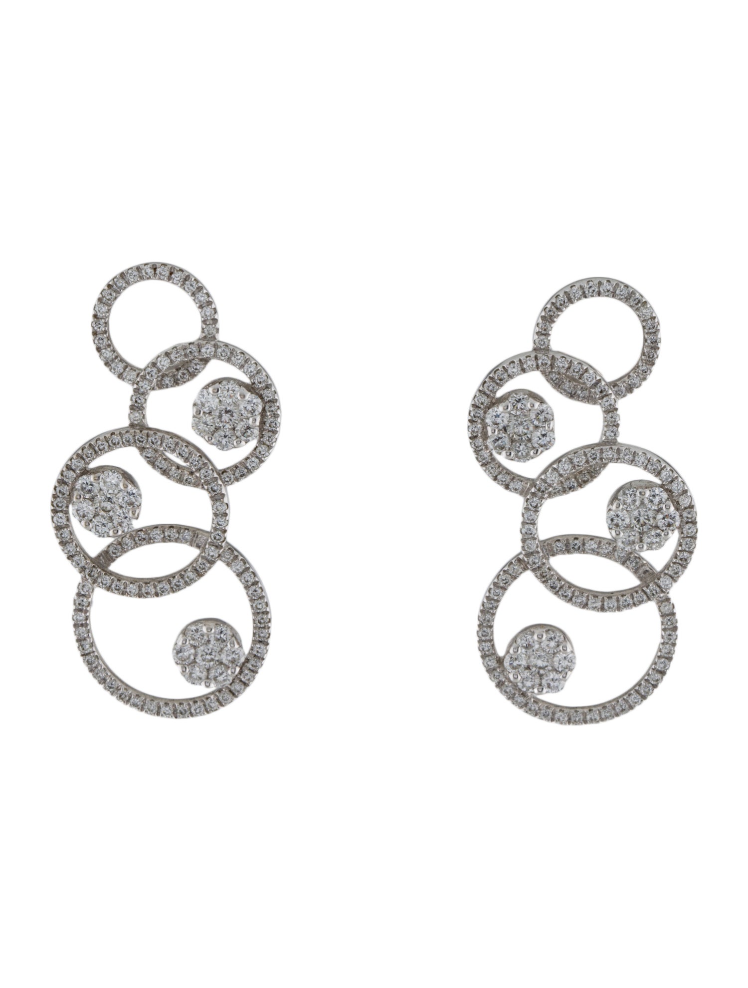 Earrings 14K 1.88ctw Diamond Circle Drop