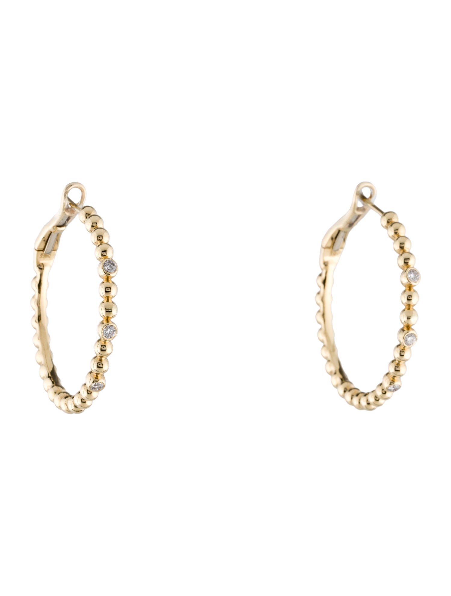 Earrings 14K Diamond Hoop Earrings