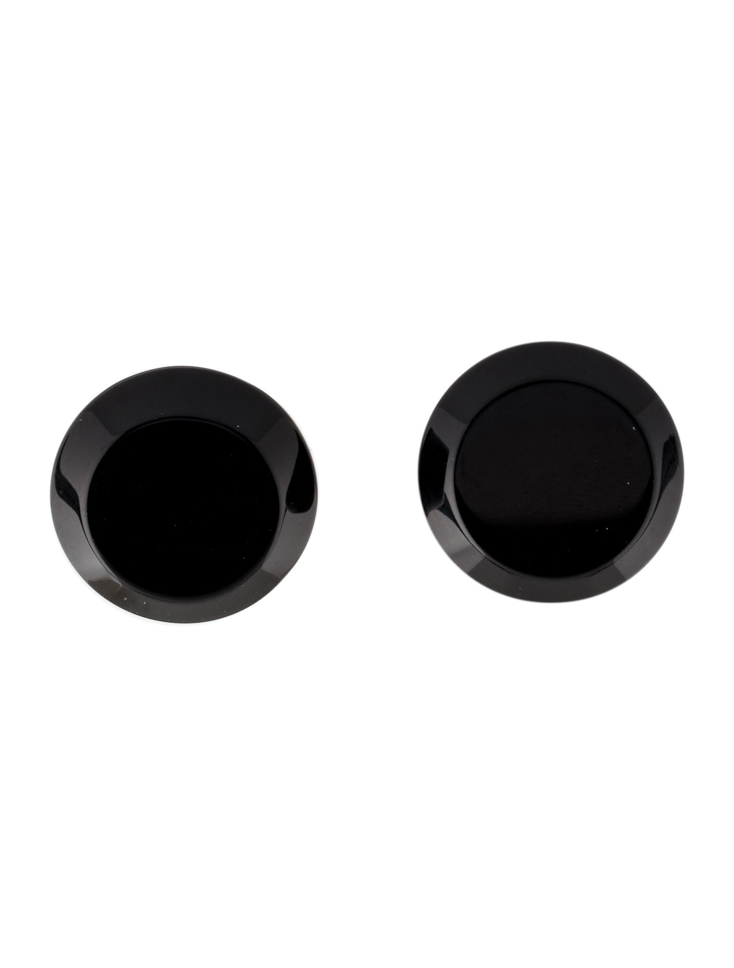 Earrings 14K Onyx Disc Stud