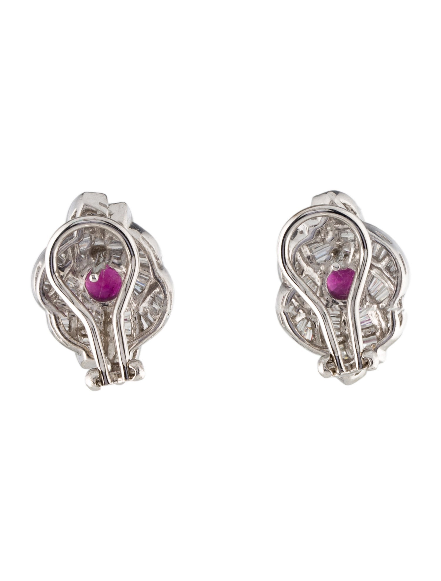 Earrings 18K 1.29ctw Diamond & Ruby Earclip