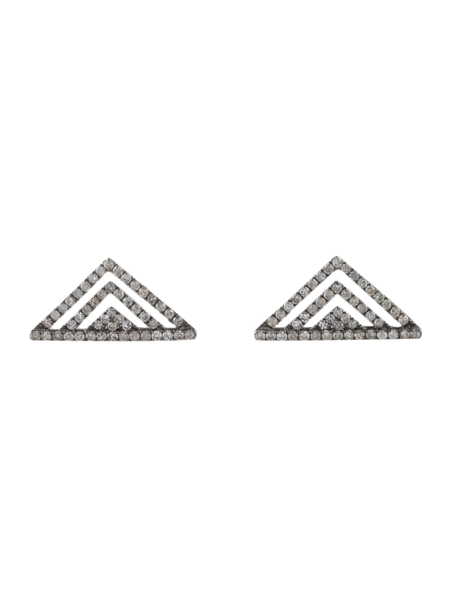 Earrings 18K Diamond Triangular Stud Earrings