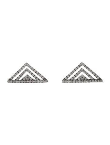 Earrings Stud 18K Diamond Triangular