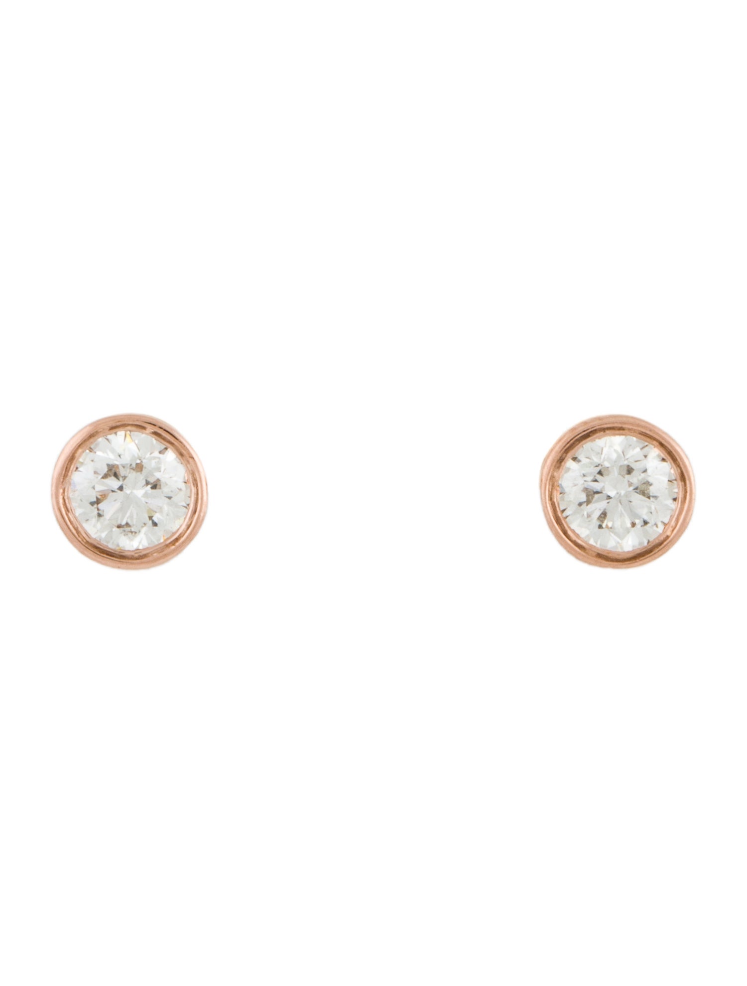 Beverly Hills Elegance 14K Gold 0.34ctw Bezel Set Diamond Circle Stud Earrings main image 1