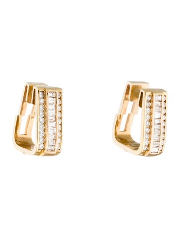 14K Diamond Hoop Earrings