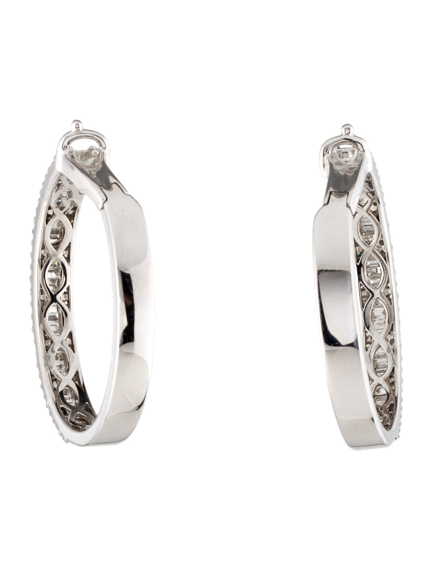 Earrings 18K 3.21ctw Diamond Hoop