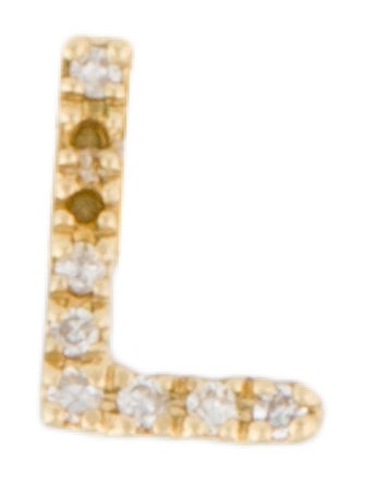 Earrings 14K Diamond Initial 'L' Single Stud Earring