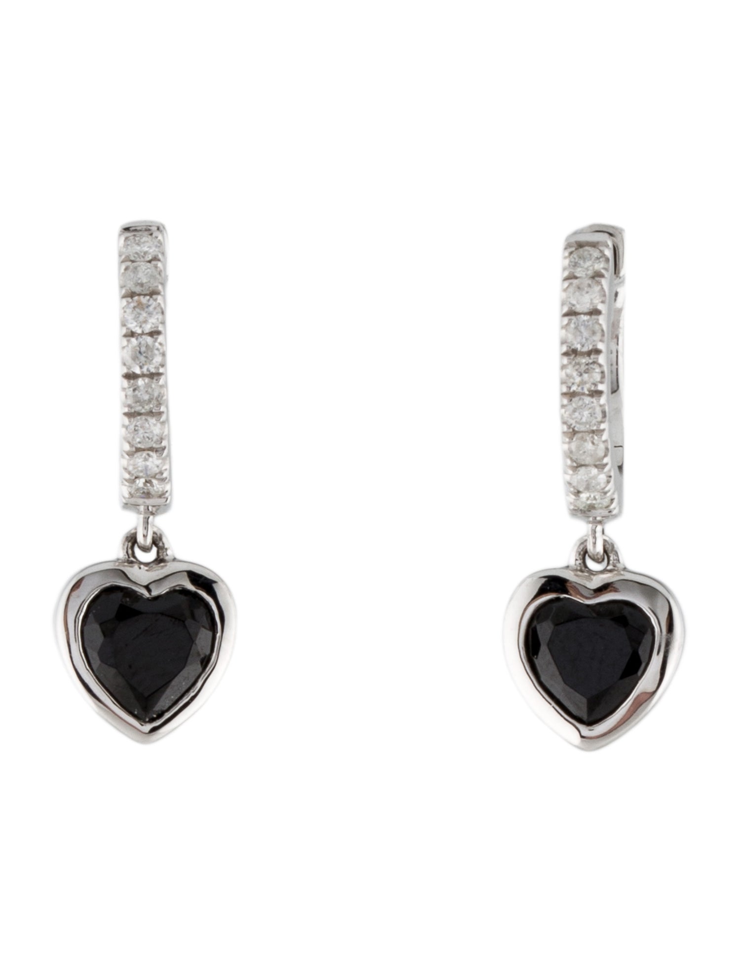 Earrings 14K 1.00ct Spinel & Diamond Heart Drop Earrings