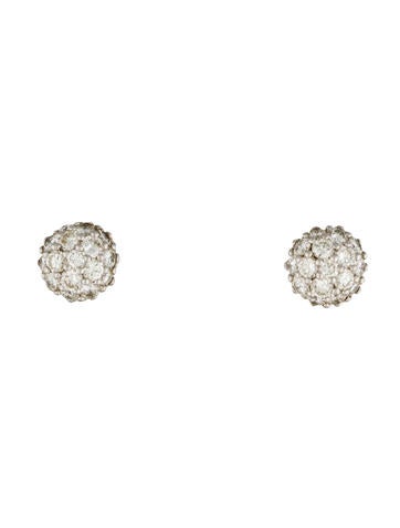 14K Diamond Domed Cluster Stud Earrings