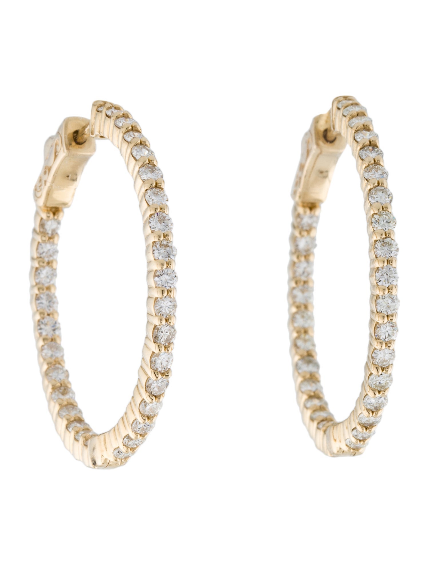 Earrings 14K 2.00ctw Diamond Inside-Out Hoop Earrings