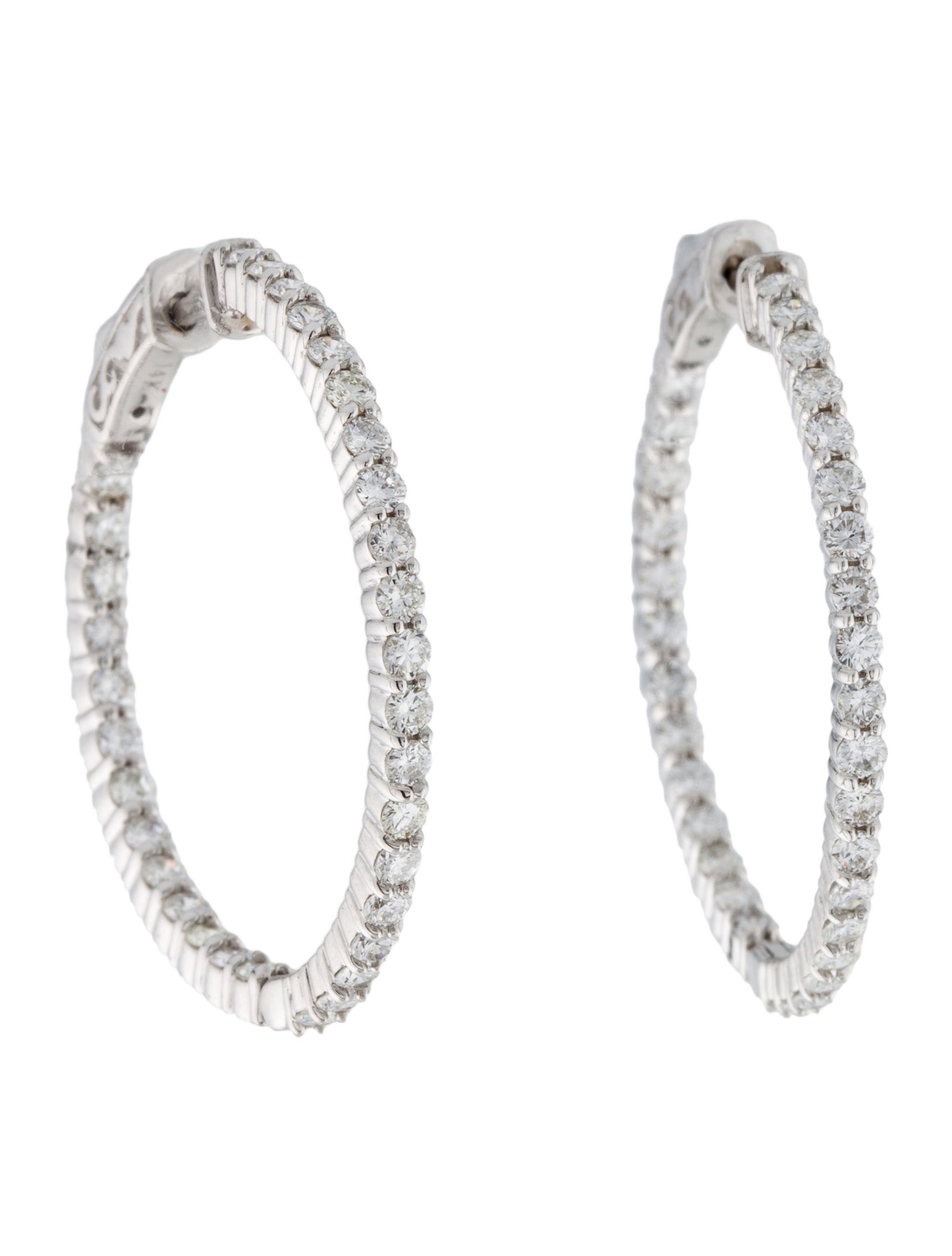 Earrings 14K 2.00ctw Diamond Inside-Out Hoop Earrings