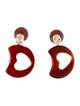 Earrings 14K Carnelian Heart Cut-Out Drop Earrings
