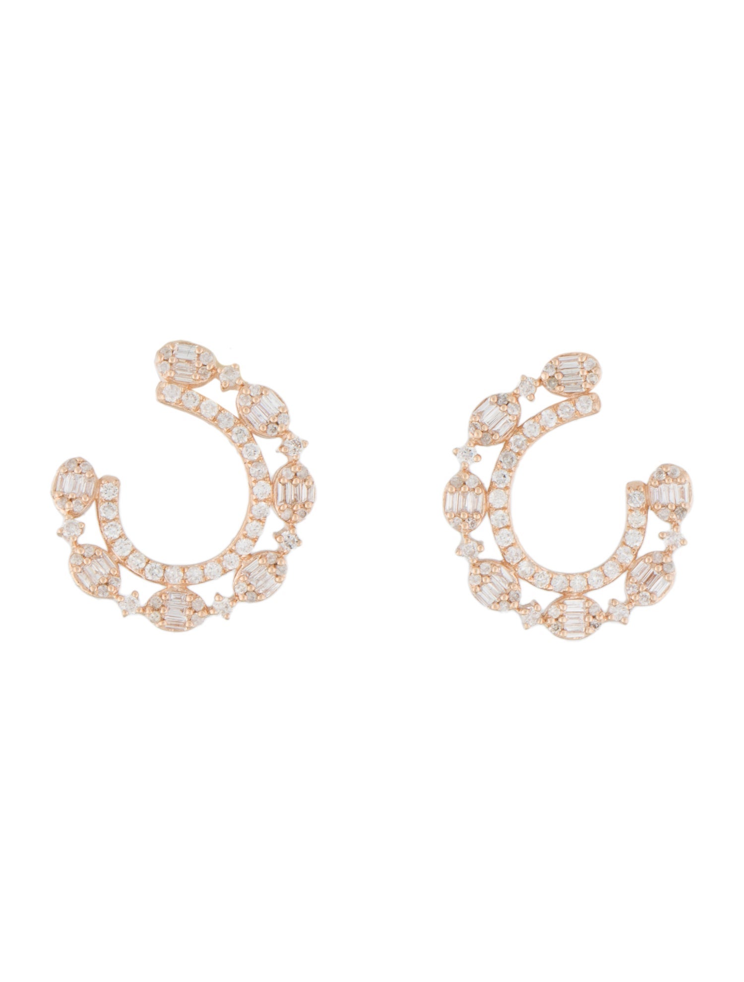 Earrings 14K Diamond Open Circle Stu Earrings