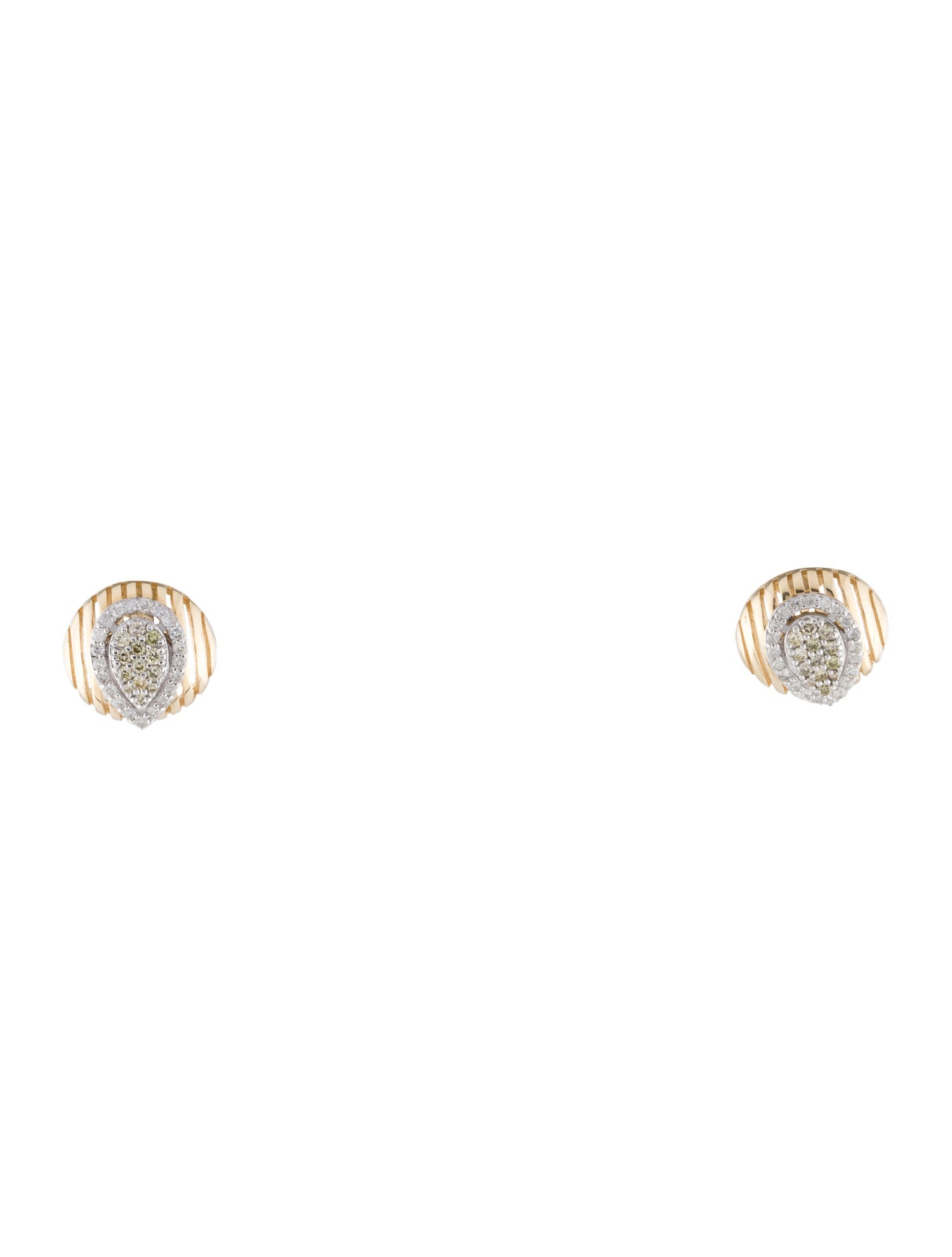 Earrings 14K Diamond Two-Tone Stud