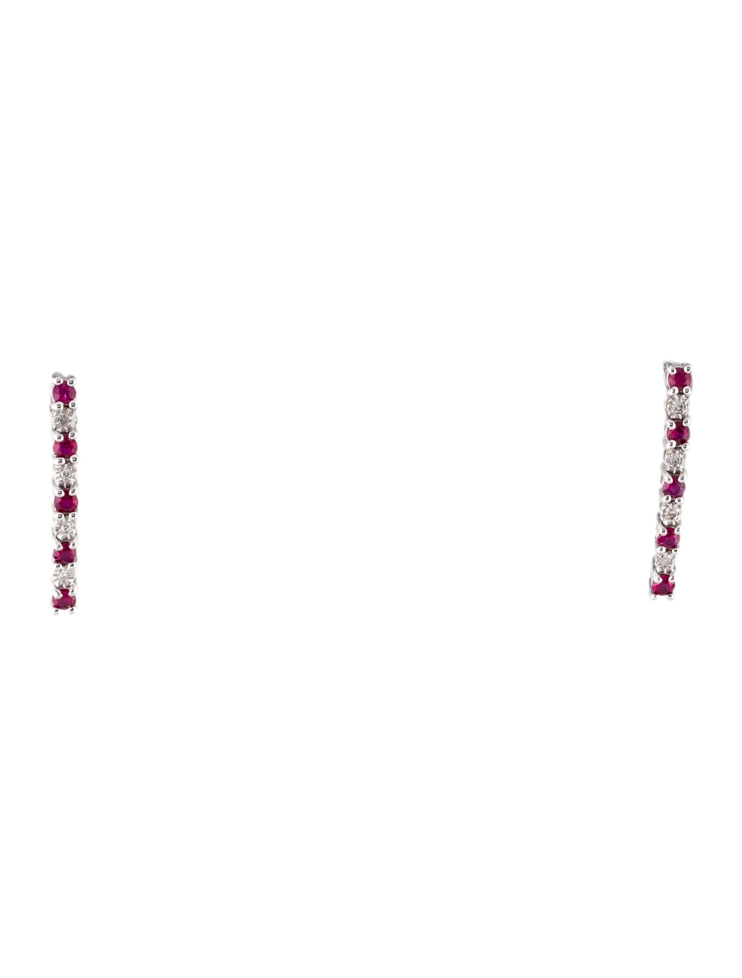 Earrings 14K Ruby & Diamond Drop Earrings