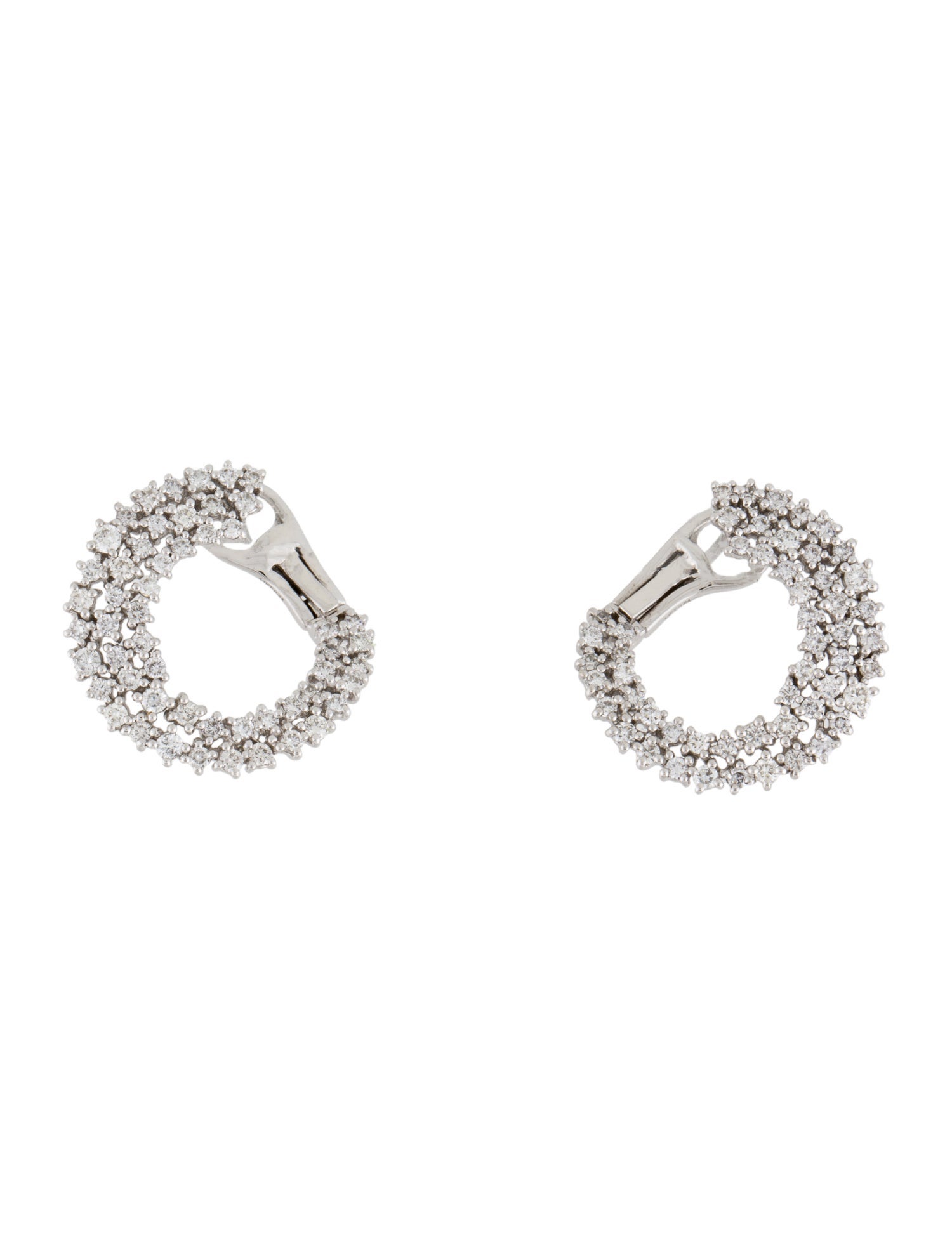 Earrings 14K 1.30ctw Diamond Half Circle Earclips