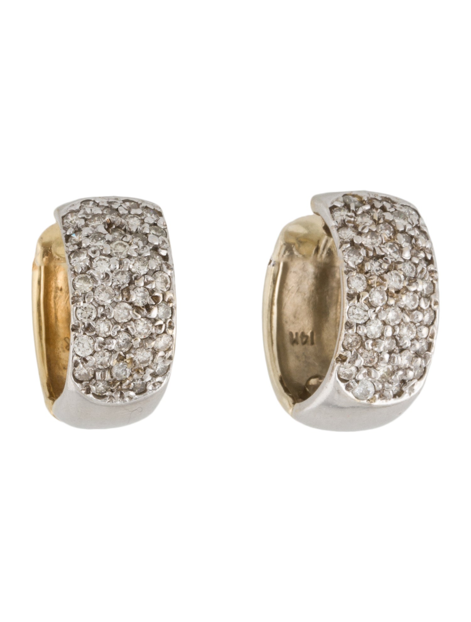 Earrings 14K Diamond Huggie Earrings