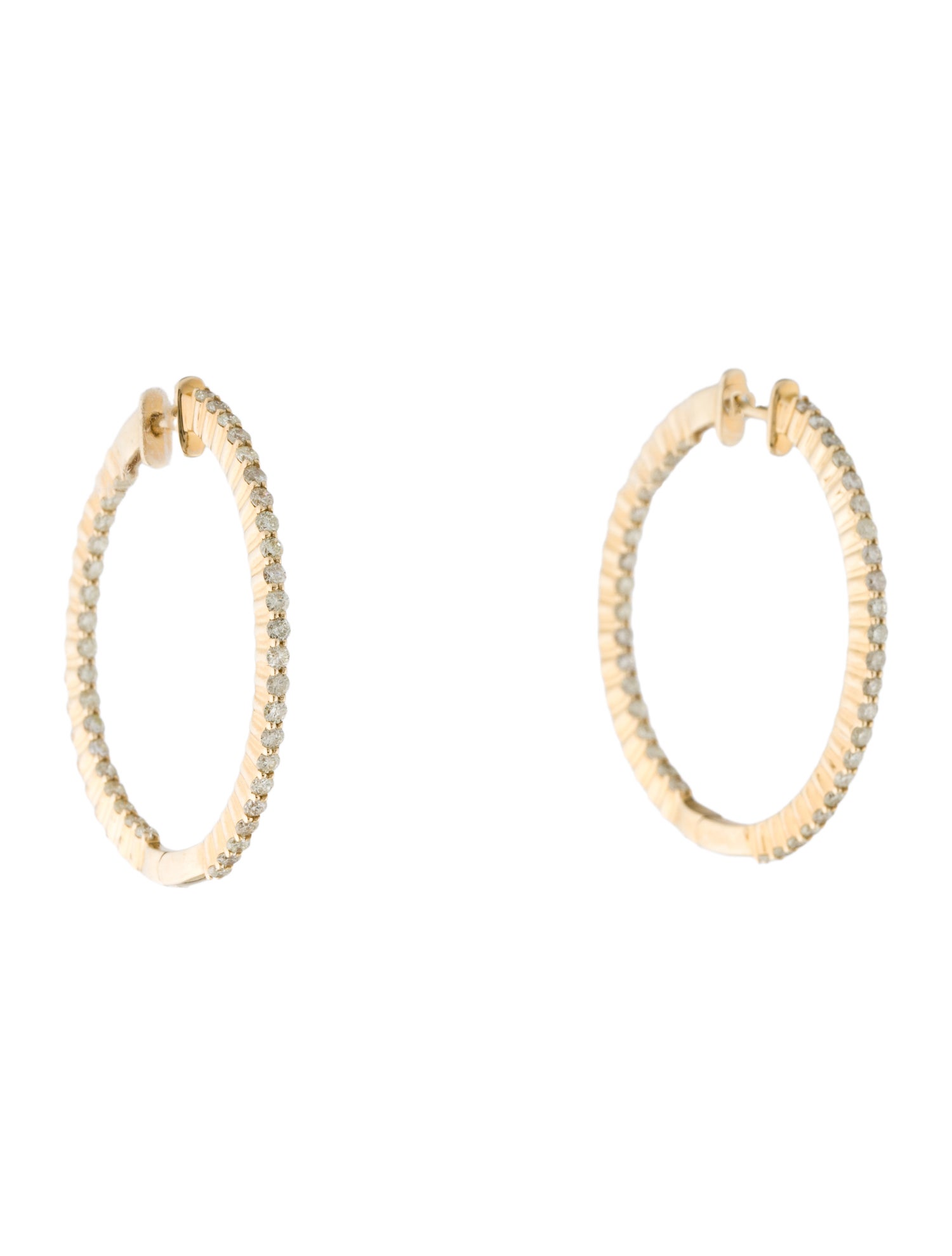 Earrings 14K Diamond Inside Out Hoop Earrings