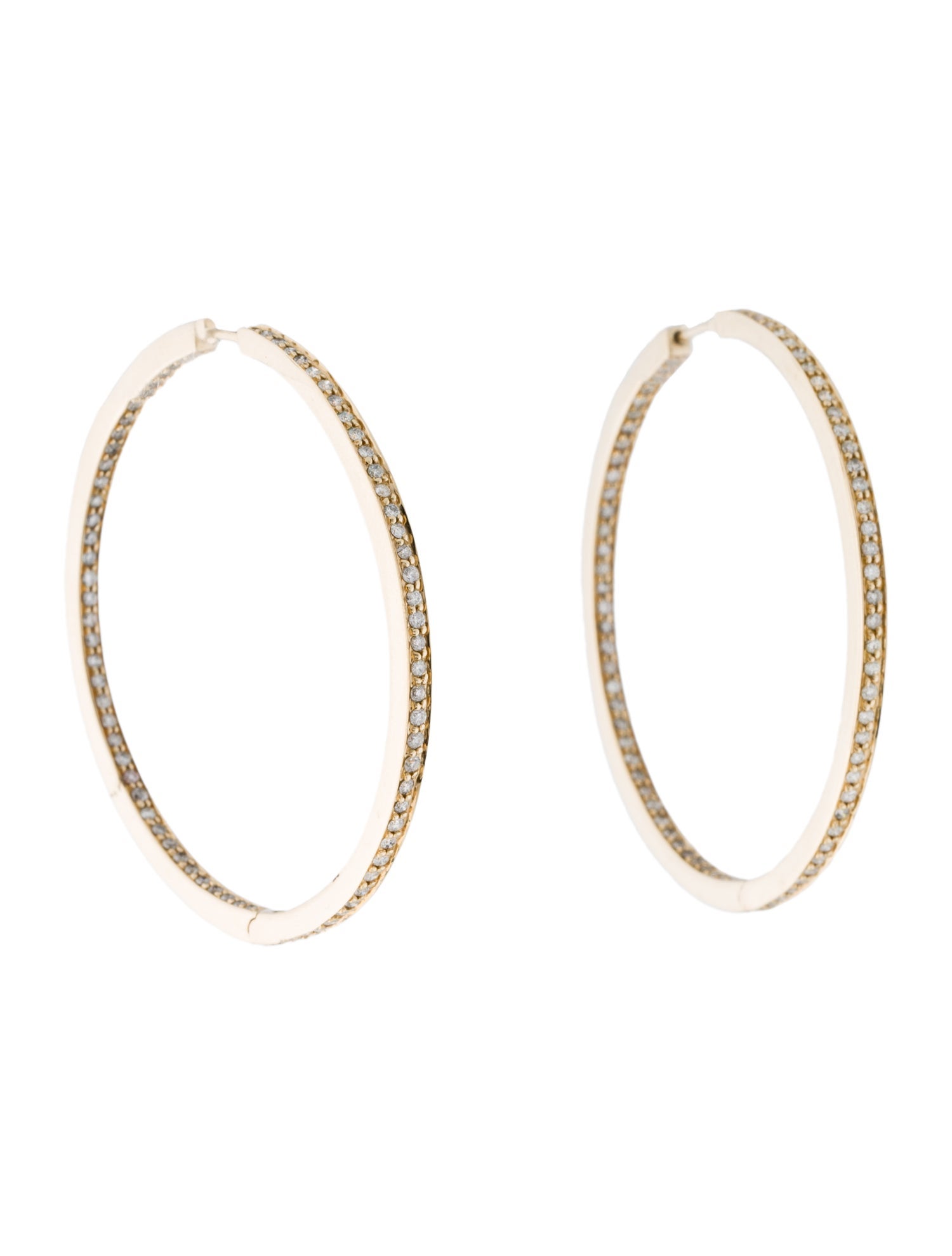 Earrings 14K Diamond Inside-Out Hoop Earrings