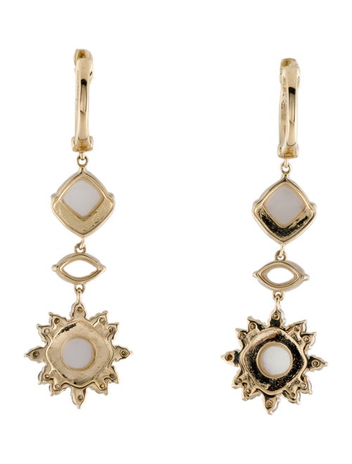 Earrings 14K Mother of Pearl & Diamond Drop Earrings