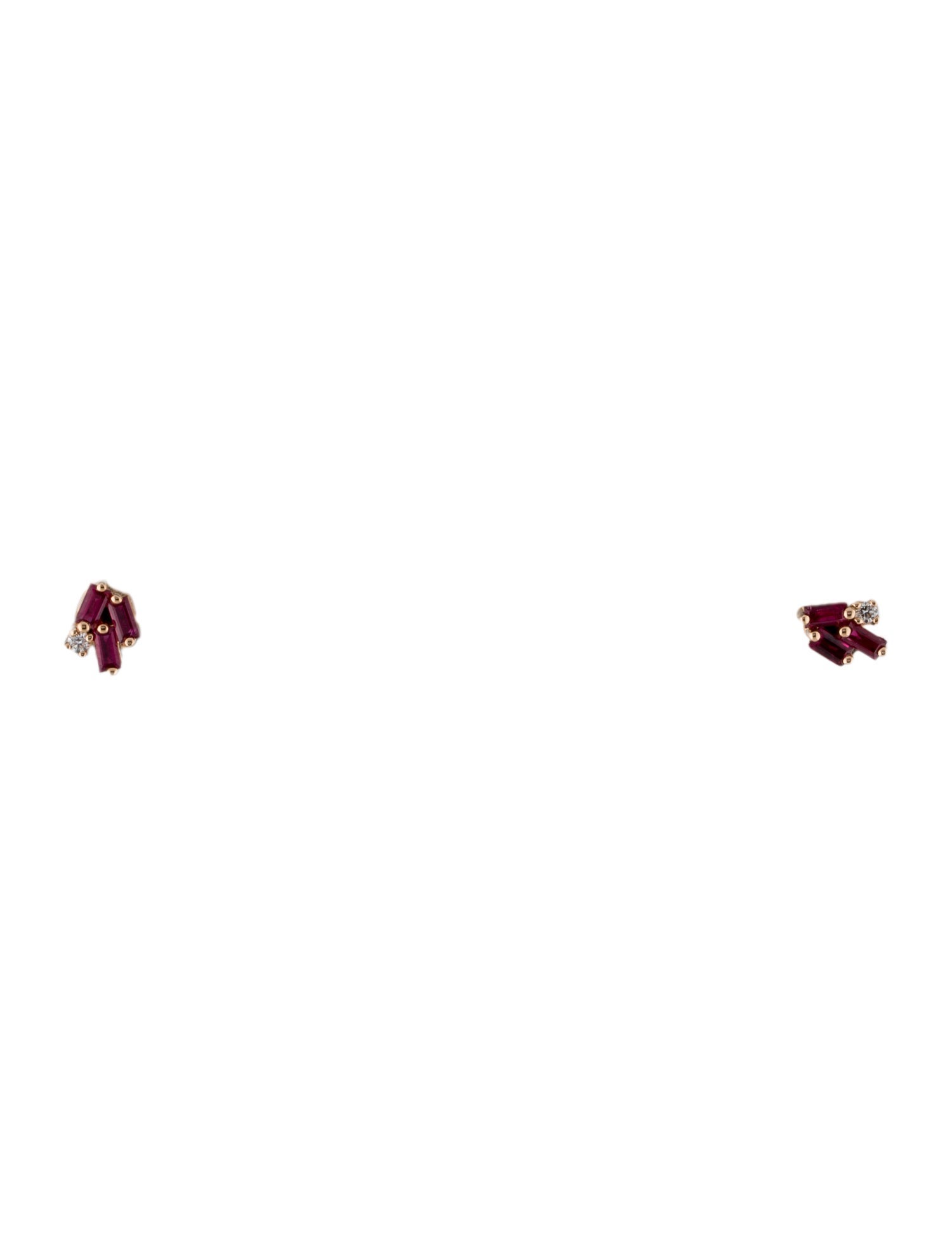 Suzanne Kalan 18K Ruby & Diamond Fireworks Stud Earrings