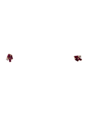 Suzanne Kalan 18K Ruby & Diamond Fireworks Stud Earrings
