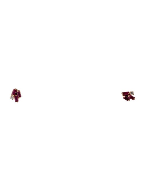 Suzanne Kalan 18K Ruby & Diamond Fireworks Stud Earrings