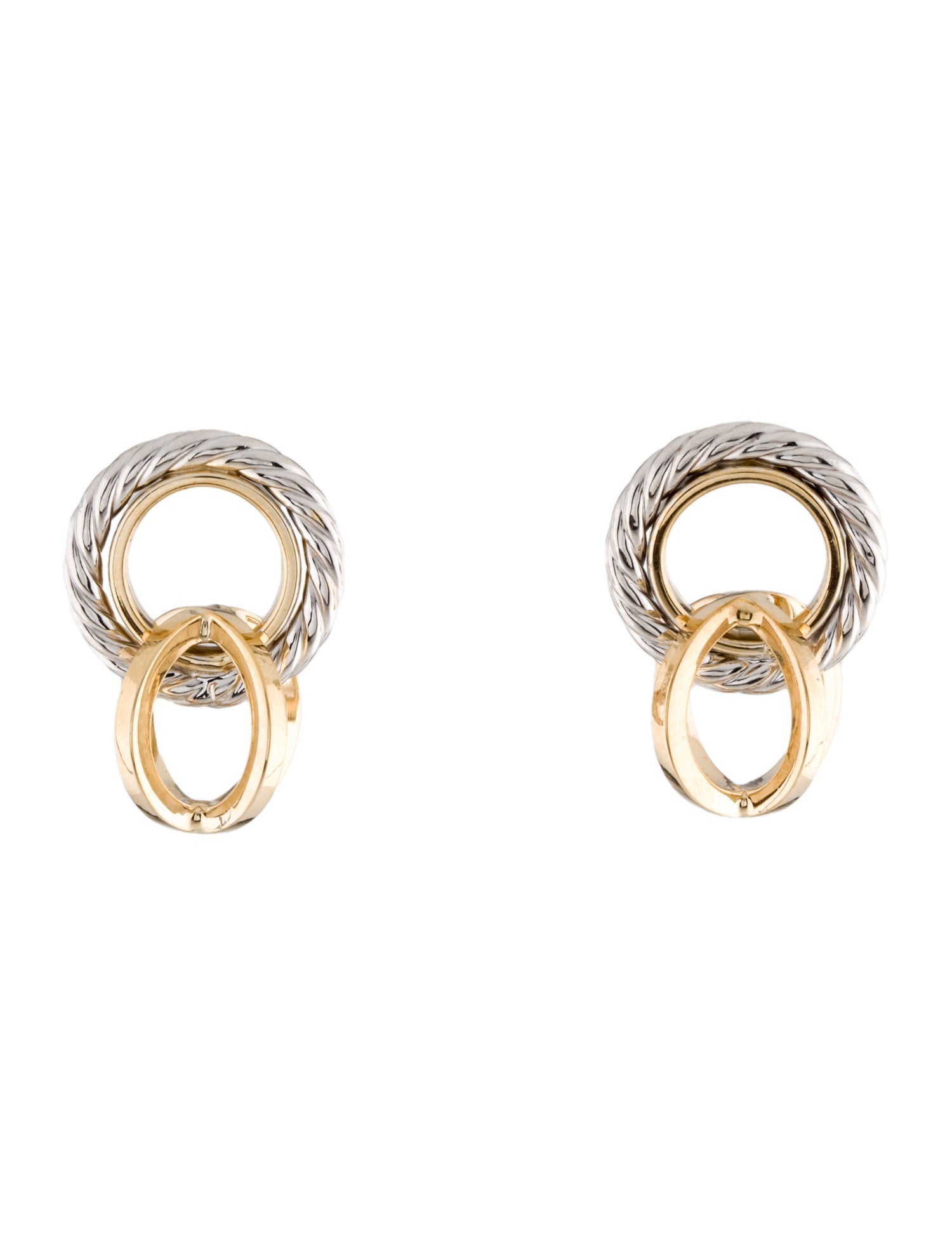 Earrings 14K Two-Tone Drop Earrings