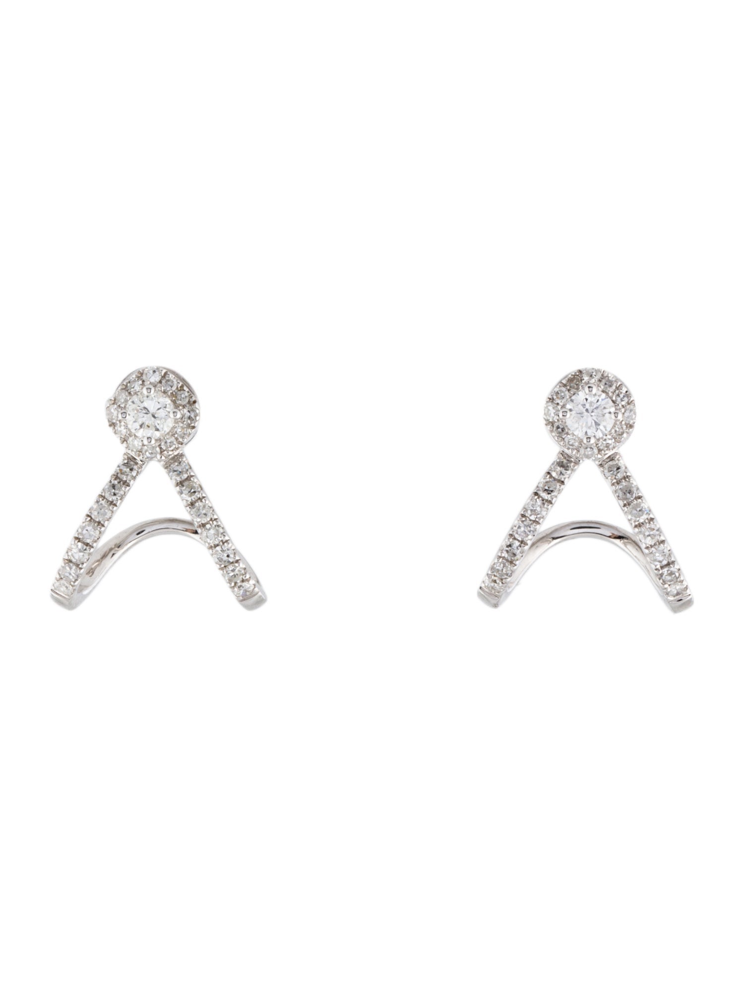 Earrings 14K Diamond Stud Huggie Earrings