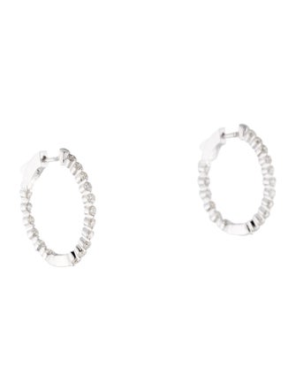 Earrings 14K Diamond Inside Out Hoop Earrings