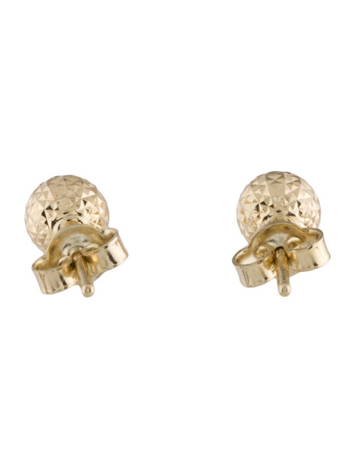 Earrings 14K Textured Round Stud Earrings