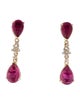 Earrings 14K Tourmaline & Diamond Drop Earrings