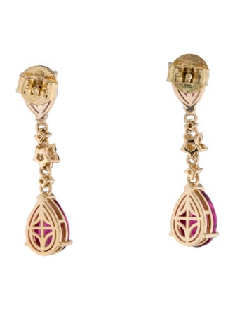 Earrings 14K Tourmaline & Diamond Drop Earrings