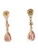 Earrings 14K Tourmaline & Diamond Drop Earrings