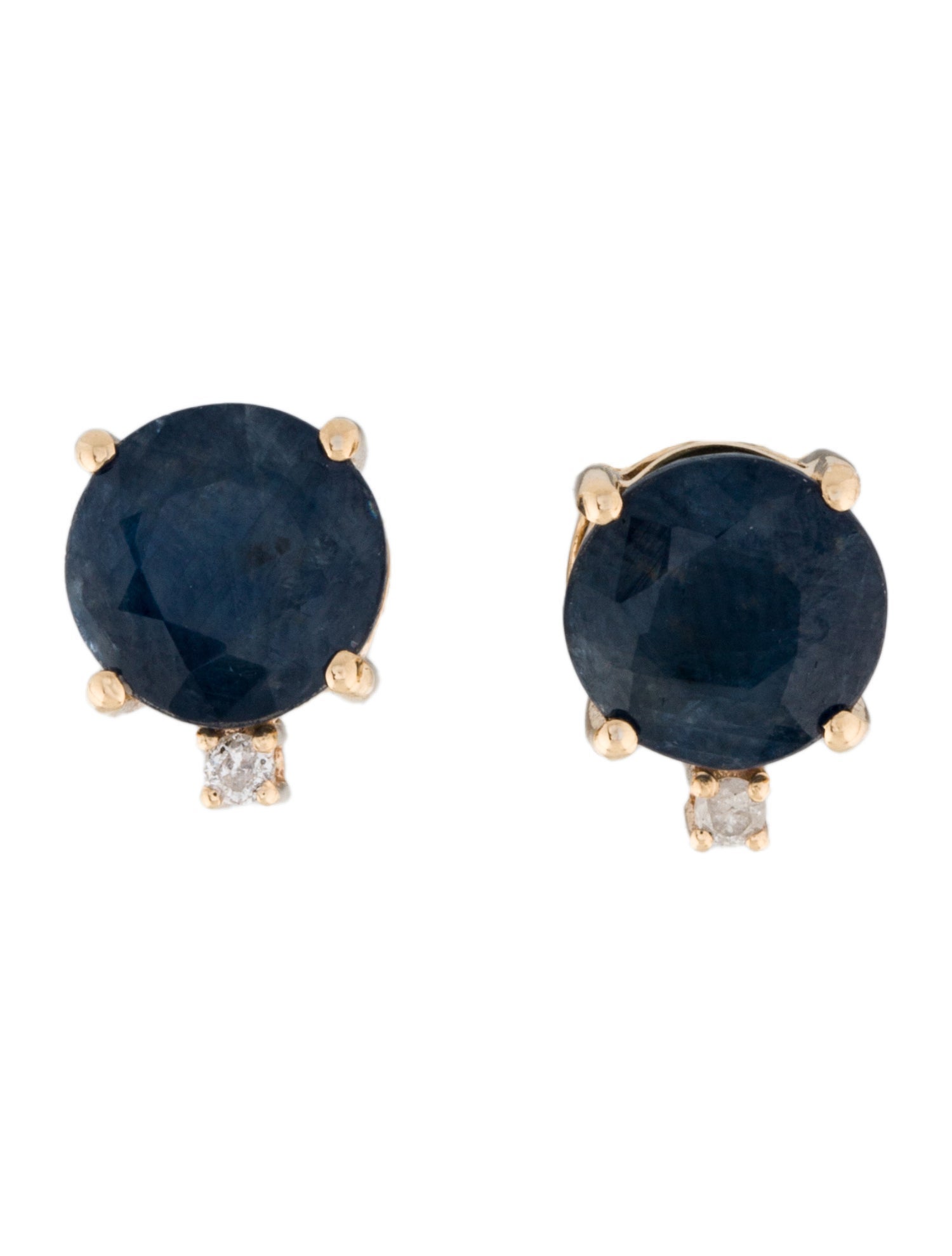 Earrings 14K 4.02ctw Sapphire & Diamond Stud Earrings