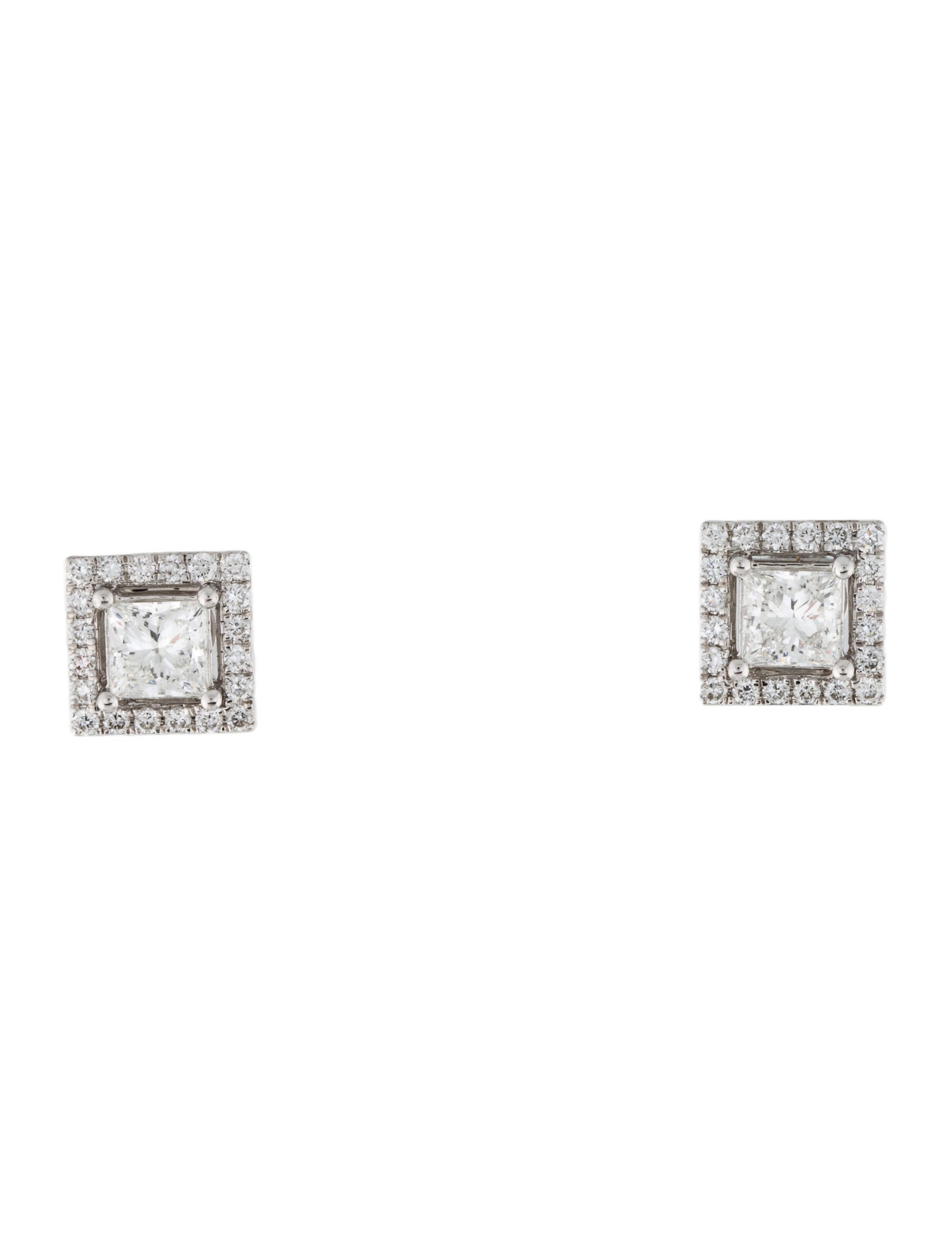 Earrings 14K 1.88ctw Lab-Grown Diamond Halo Stud Earrings