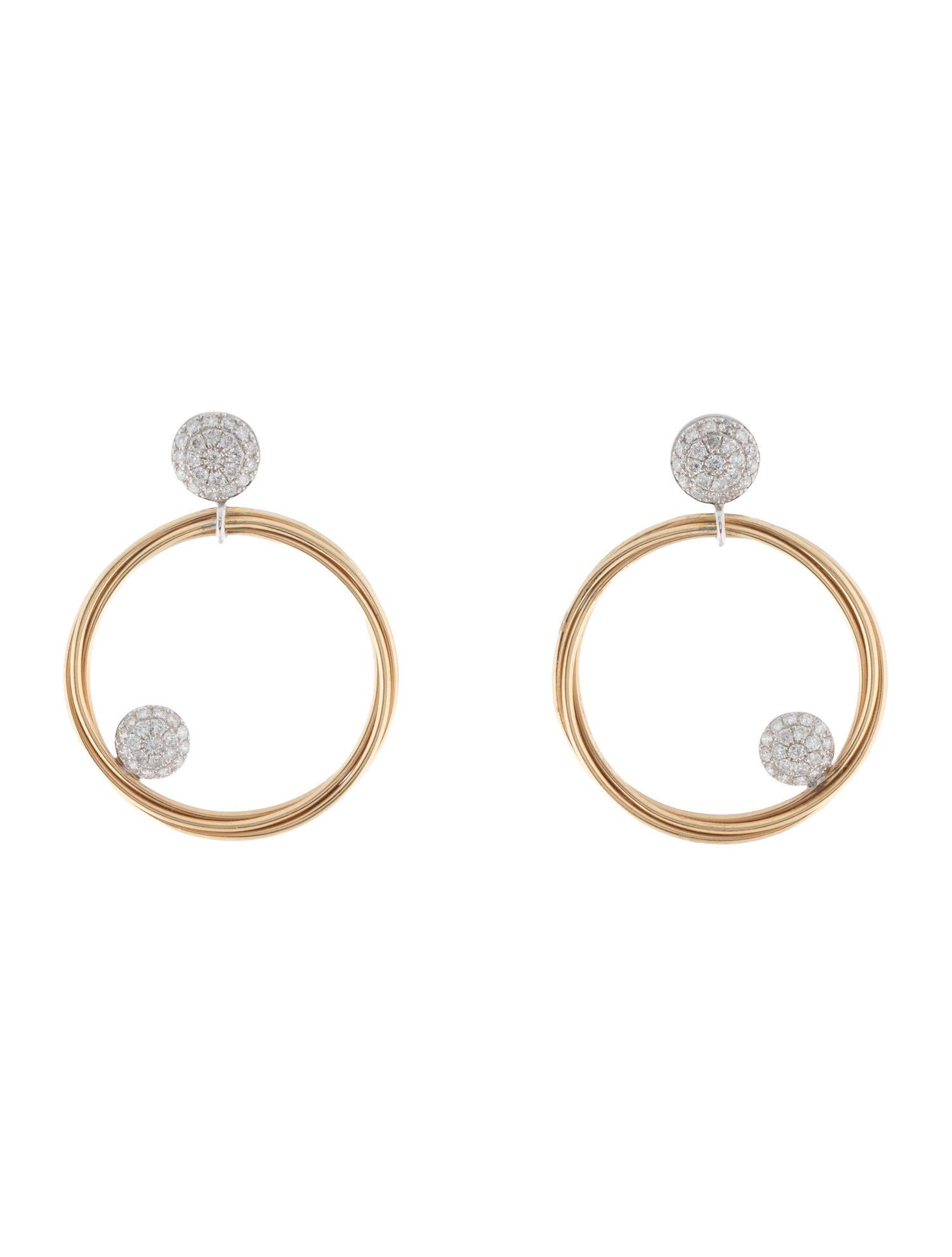 Earrings 14K Two-Tone Diamond Drop Earrings