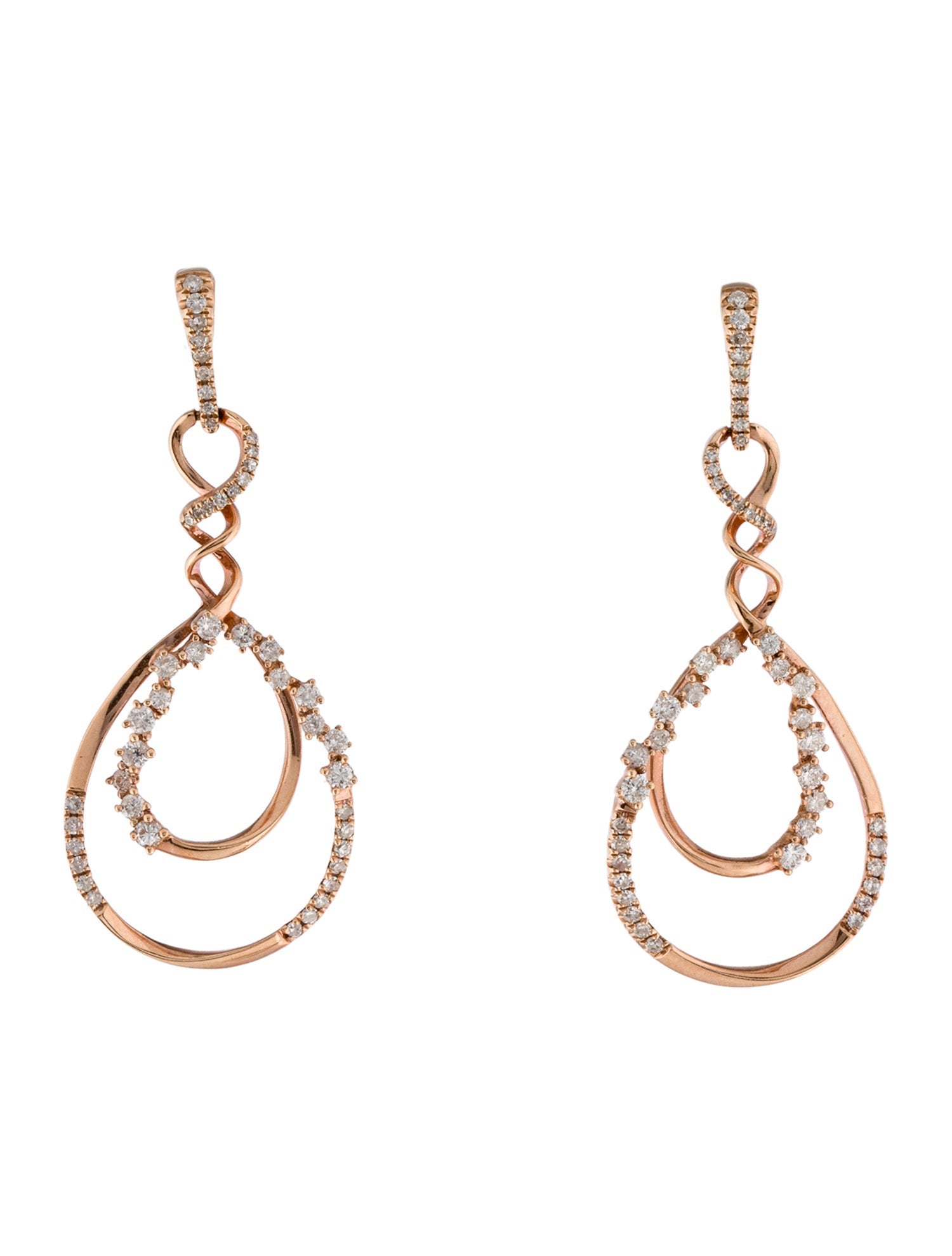 Earrings 14K Diamond Drop Earrings