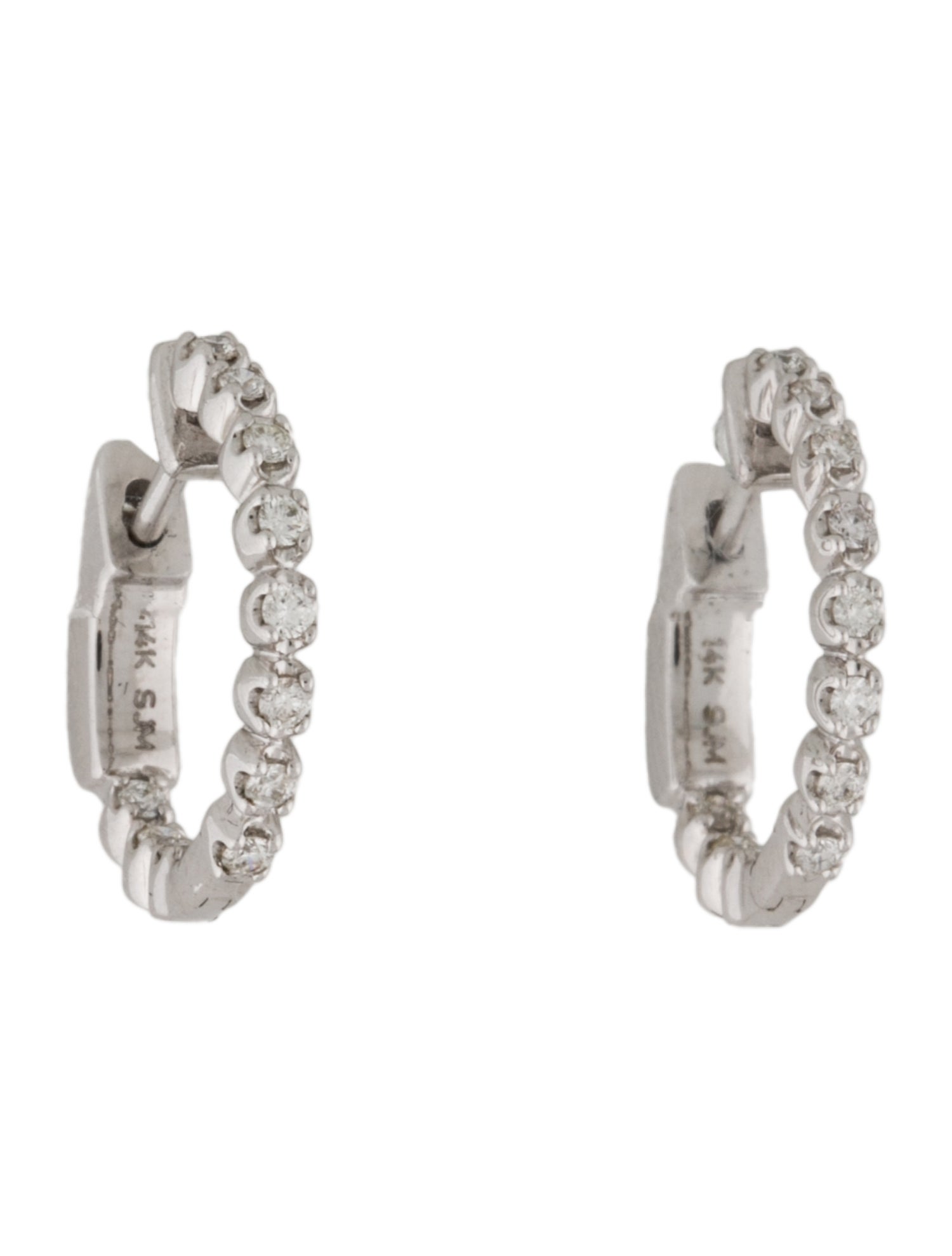 Earrings 14K Diamond Inside-Out Hoop Earrings