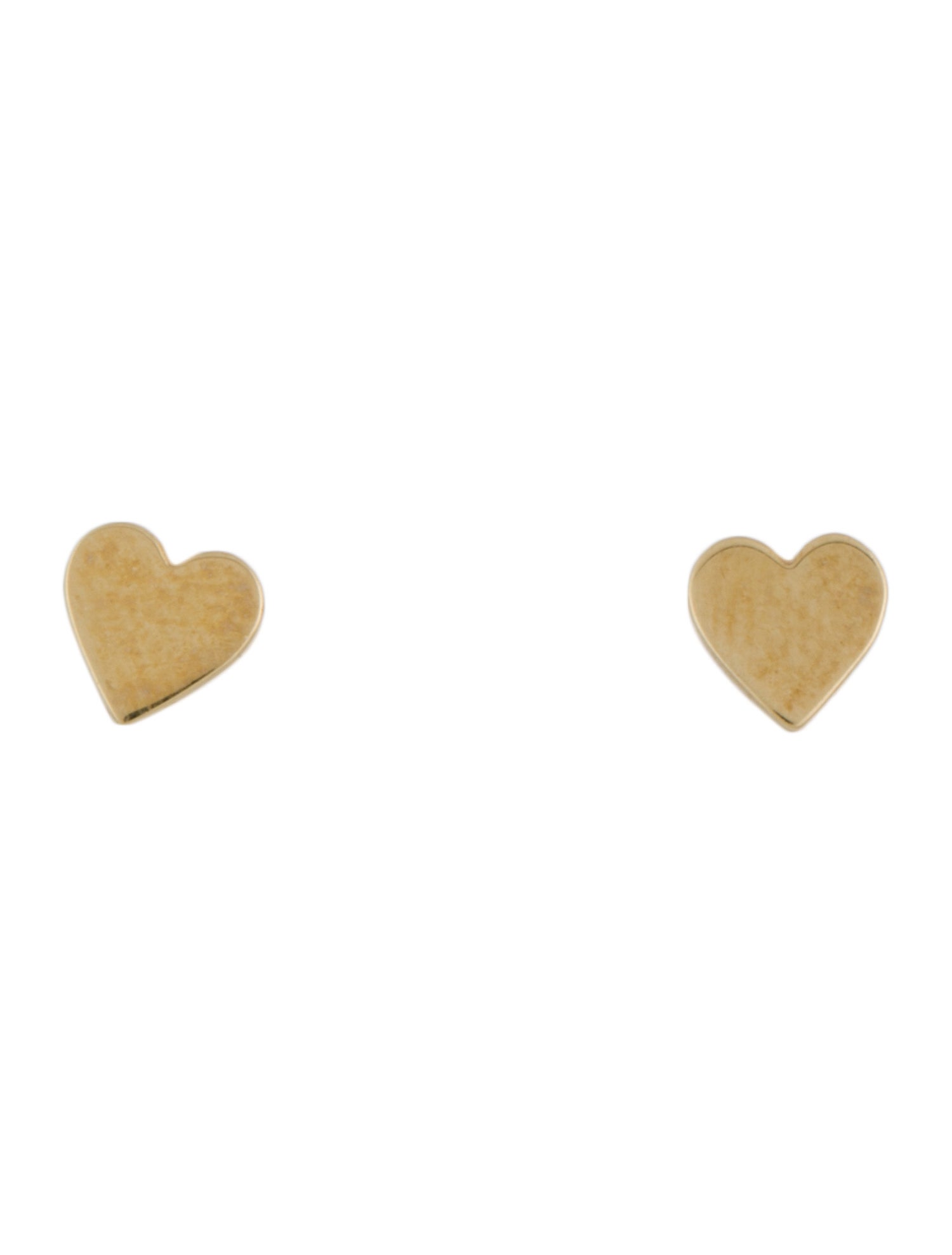 Earrings 14K Heart Stud Earrings 14K Yellow Gold Stud, Earrings