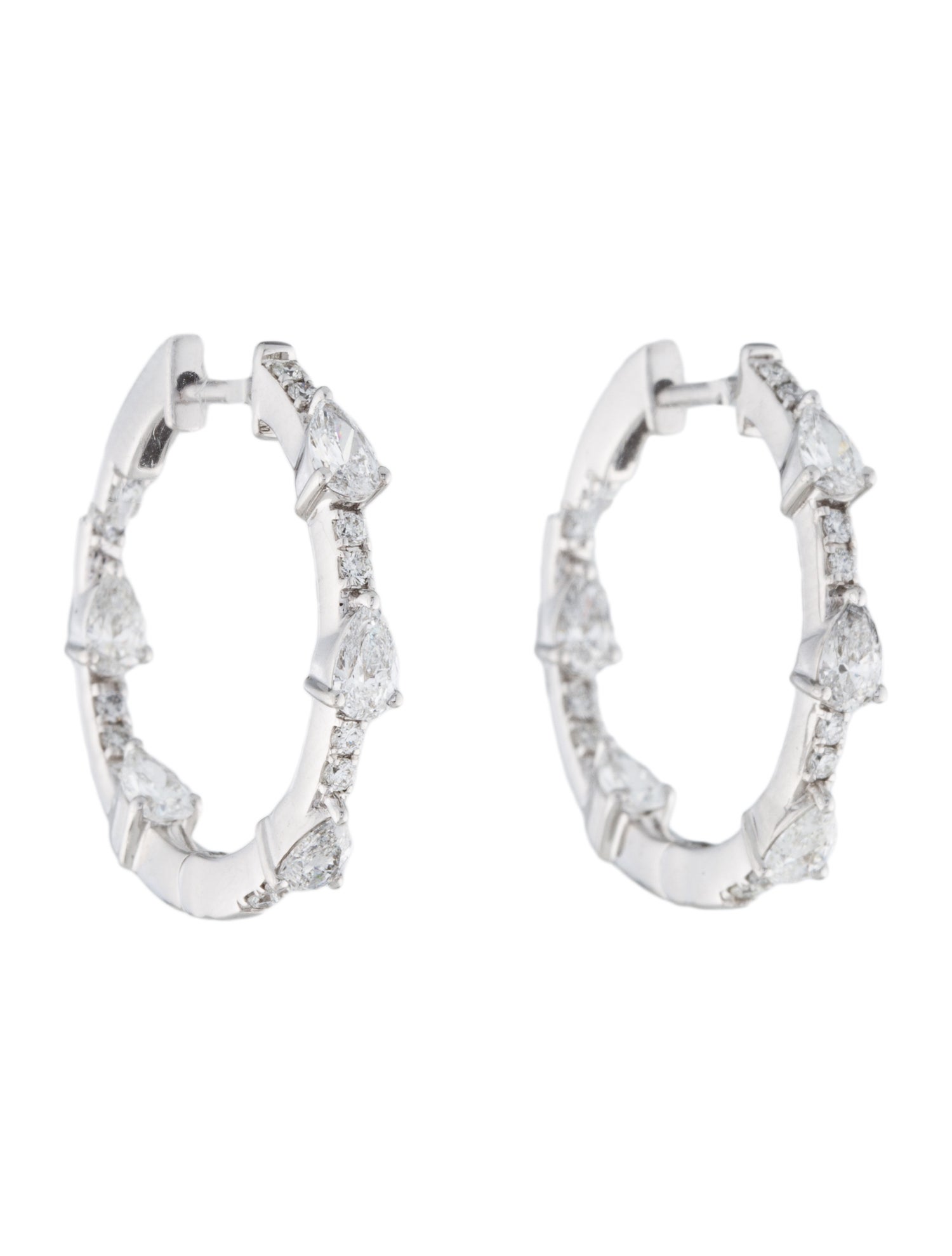 Earrings 14K 2.05ctw Lab-Grown Diamond Inside-Out Hoop Earrings